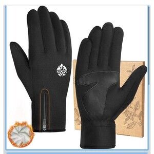 Men's Black Thermal Touchscreen Gloves - Winter Outdoor